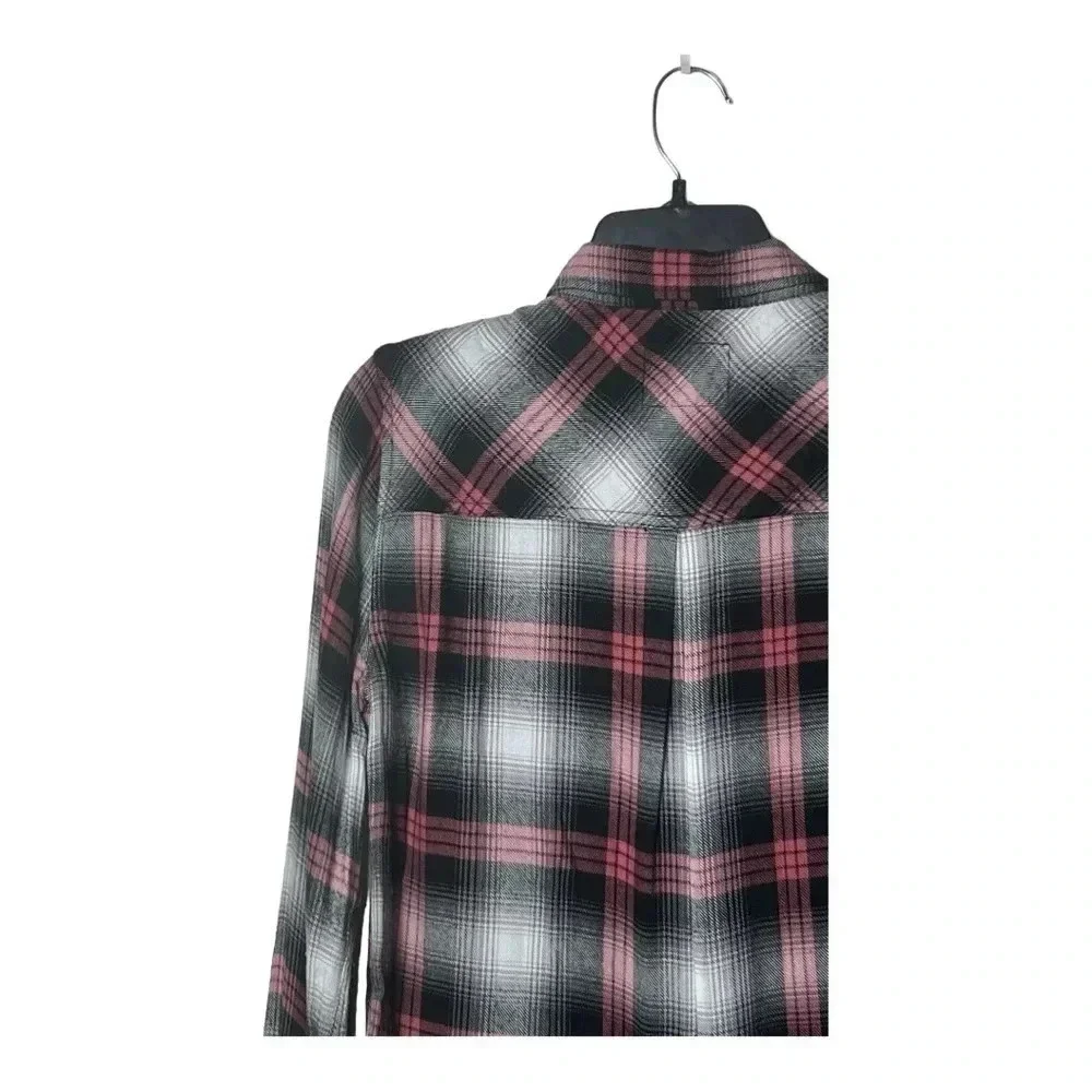 1498. RAILS HUNTER LONG SLEEVE‎ BUTTON UP TOP SIZE XSMALL PINK/BROWN/WHITE - Picture 10 of 11